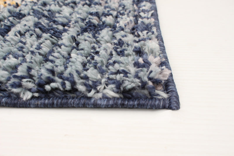 Carpette Makondo Mosaique bleu - 5 pi 3 pox 7 pi 3 po