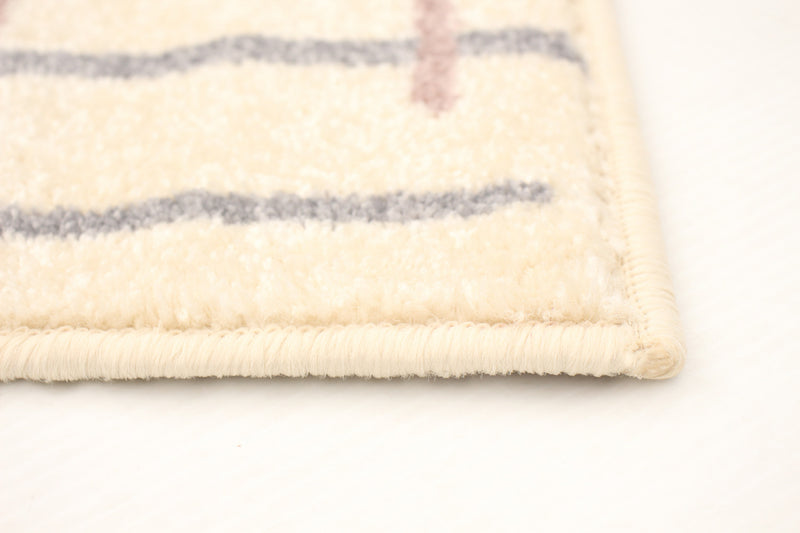 Carpette Taite crème-argent - 3 pi 11 pox 5 pi 7 po