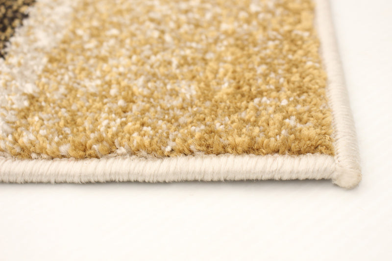 Carpette Aya ivoire-brune - 3 pi 11 pox 5 pi 7 po