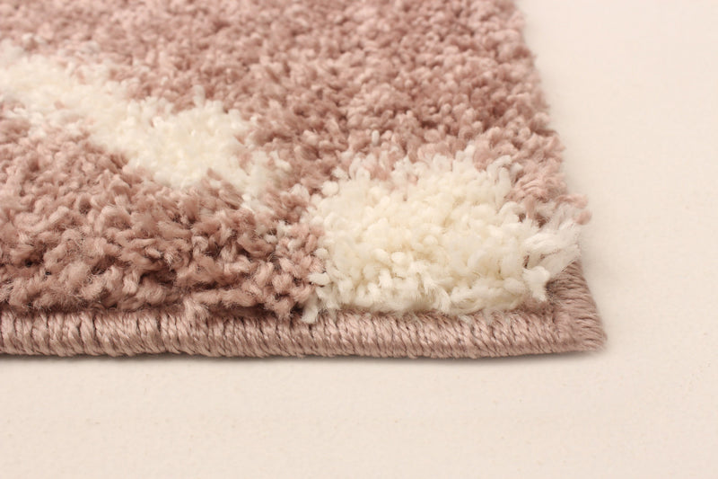 Carpette à poil long Serafina rose 3 pi 11 po x 6 pi 0 po