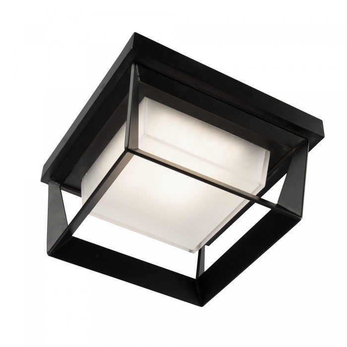 Plafonnier affleuré Waterbury noir à DEL de 12 W pour l'extérieur