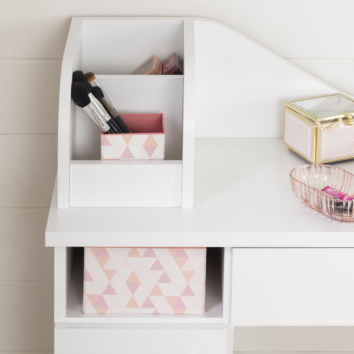 Meuble coiffeuse moyen Tiara - blanc solide