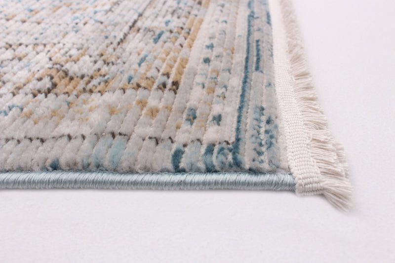 Carpette Leandra taupe/bleue 5 pi 3 po x 7 pi 3 po