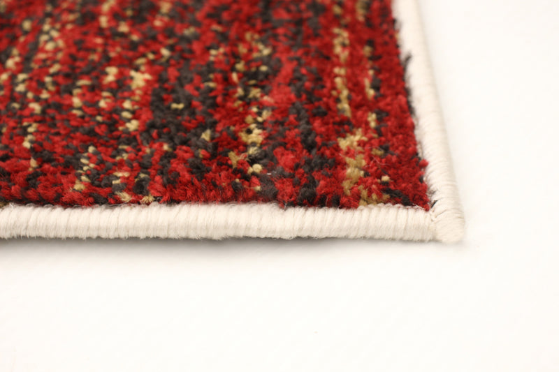 Carpette Aya ivoire-rouge - 5 pi 3 pox 7 pi 3 po
