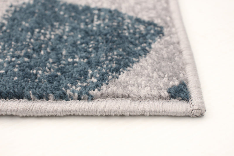 Carpette Palta argent-couleur pétrole - 3 pi 11 pox 5 pi 7 po