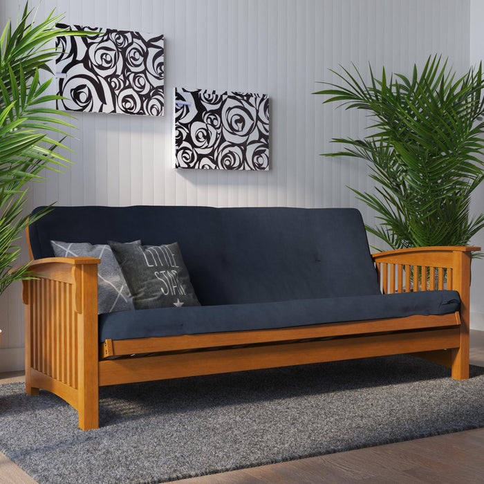 Matelas de futon Fletcher DHP à rembourrage en polyester thermolié pour lit double - bleu