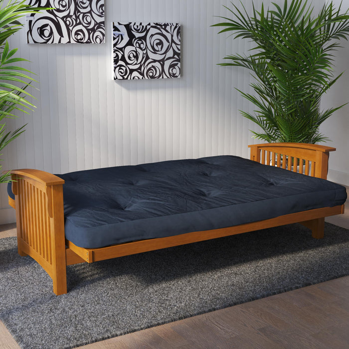 Matelas de futon Fletcher DHP à rembourrage en polyester thermolié pour lit double - bleu