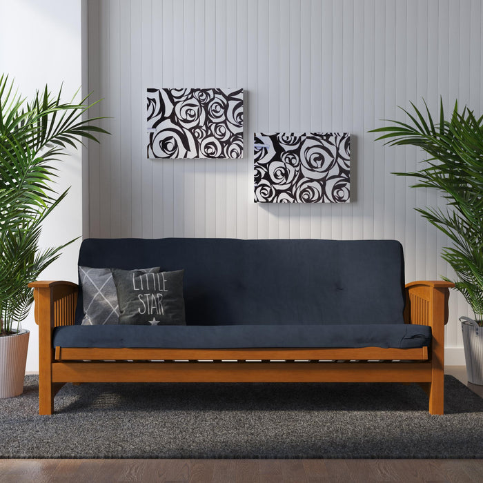Matelas de futon Fletcher DHP à rembourrage en polyester thermolié pour lit double - bleu
