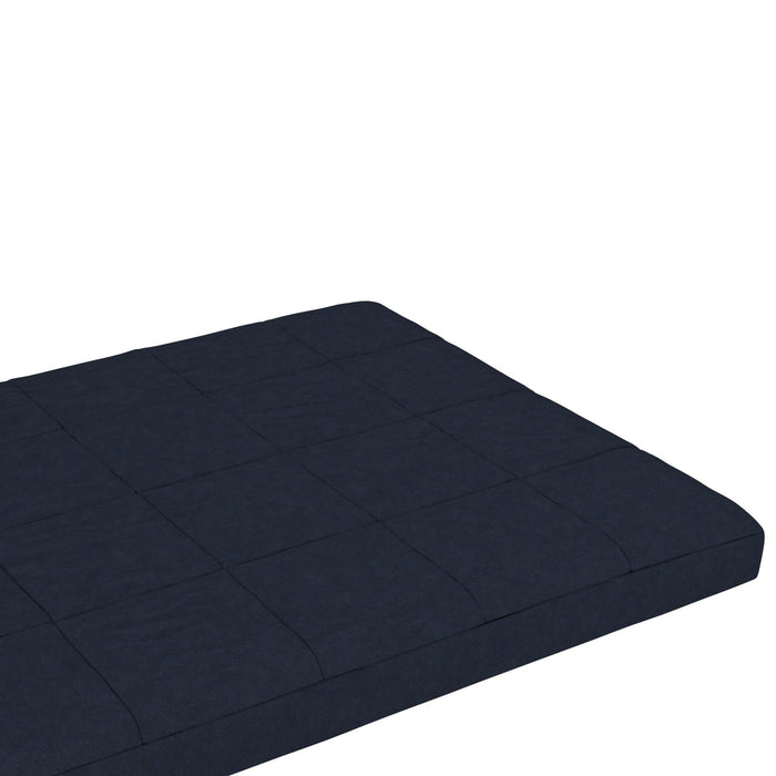 Matelas de futon Soren de DHP en microfibre piquée pour lit double - bleu