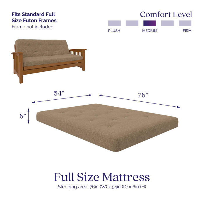 Matelas de futon à ressorts Bonnell Braga de Signature Sleep 6 po pour lit double - brun clair