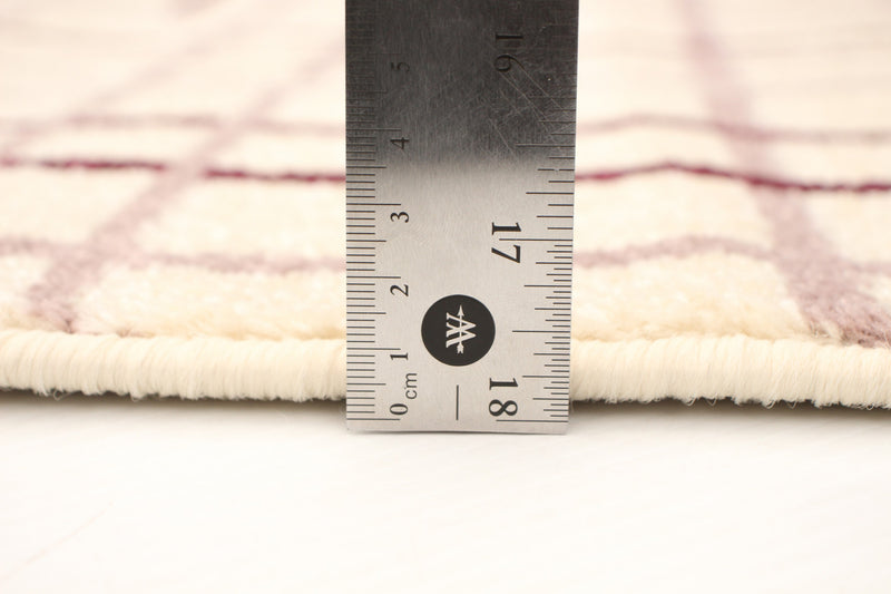 Carpette Taite crème-Bordeaux - 7 pi 10 pox 10 pi 2 po