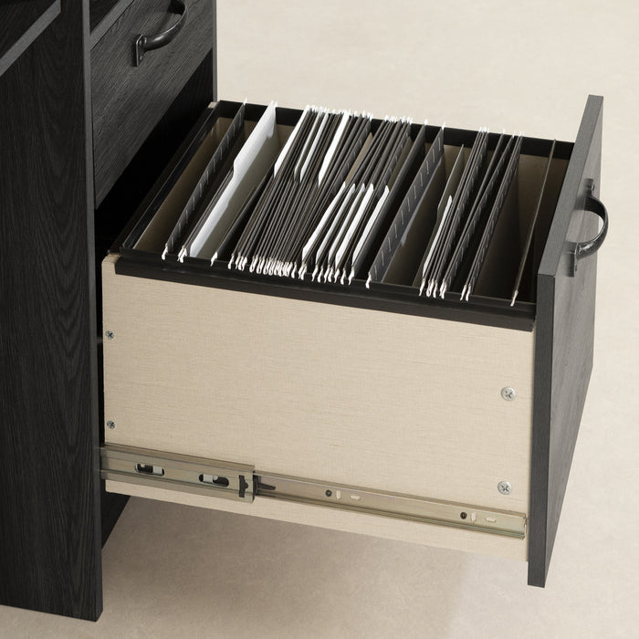 Bureau Tassio avec plateau pour clavier - chêne gris 
