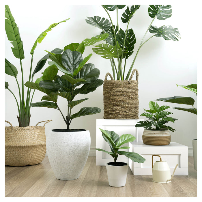 Monstera artificiel de 59 po pour l’intérieur et l’extérieur en pot noir