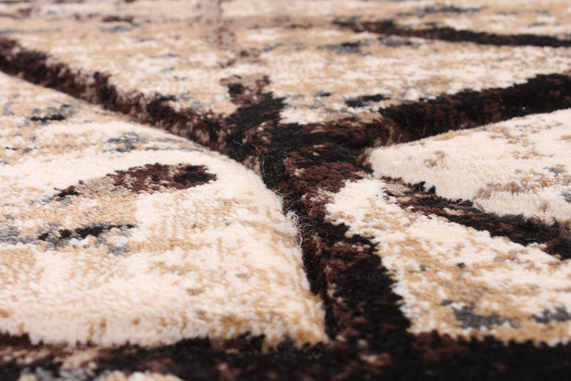 Carpette Cherokee doréechocolat - 5 pi 3 po x 7 pi 3 po