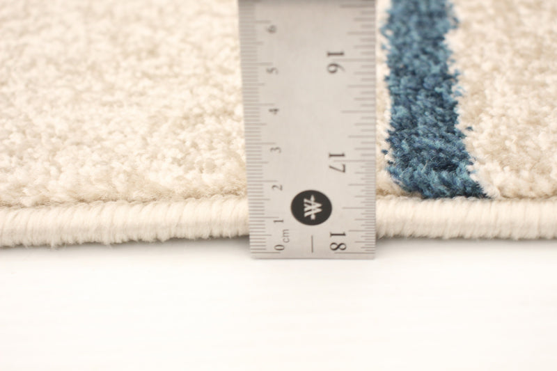 Carpette Anandi ivoire-bleu - 7 pi 10 pox 10 pi 2 po
