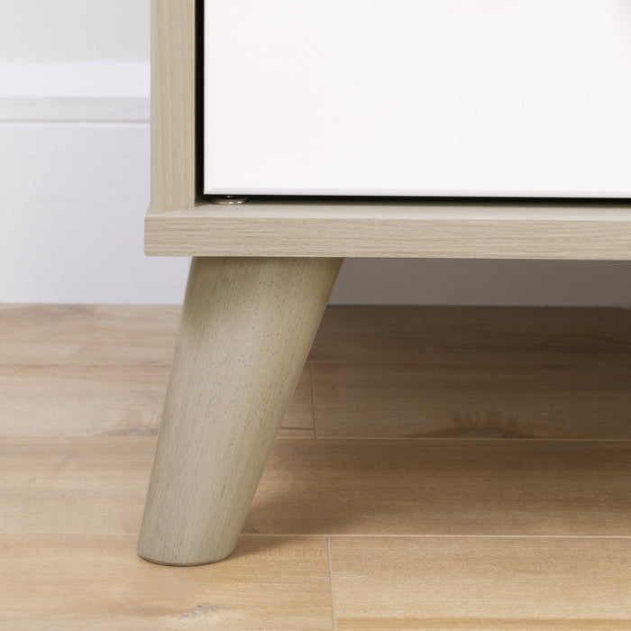 Yodi Table à langer avec tiroirs Large - Orme naturel et Blanc
