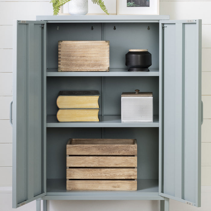 Crea Meuble de rangement avec 2 portes en métal - Bleu