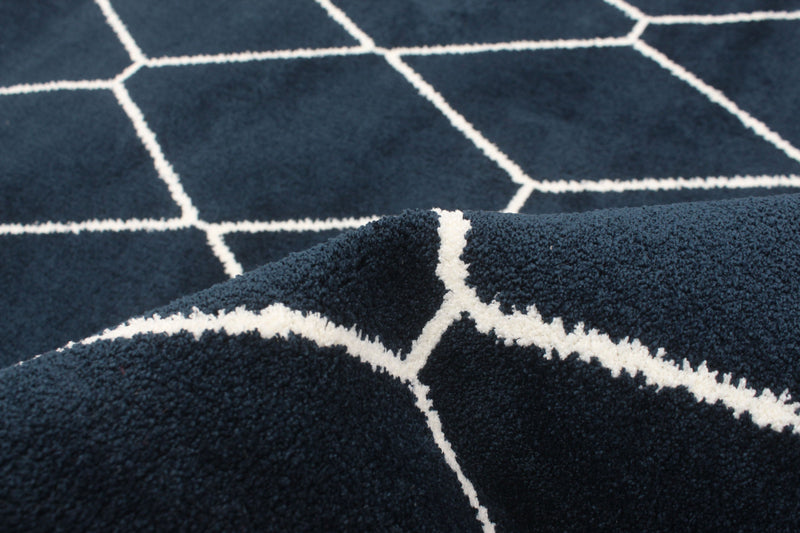 Carpette August bleu marineblanc 6 pi 7 po x 9 pi 6 po