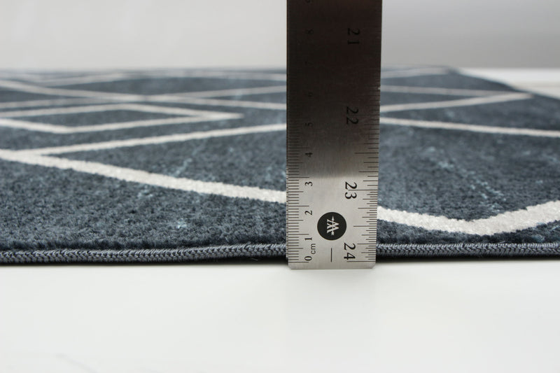 Carpette Kenza bleue lavable à la machine - 5 pi 0 po x 7 pi 0 po