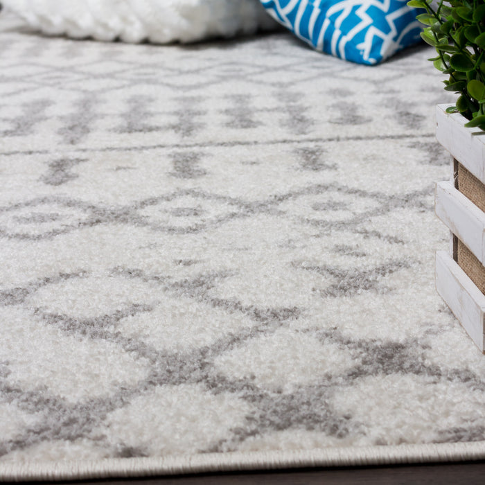 Carpette Lav grise à motifs marocains 4 x 6