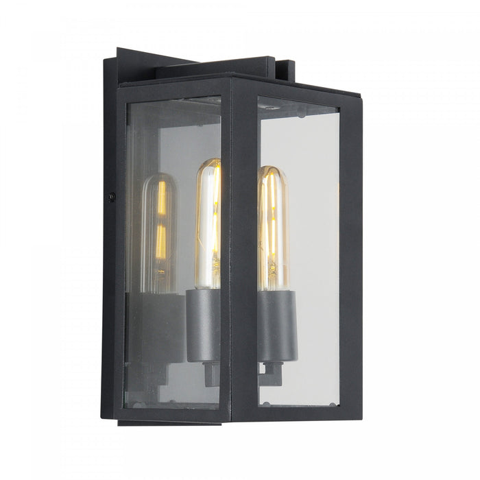 Applique murale II Waterville noir mat à 2 ampoules pour l'extérieur