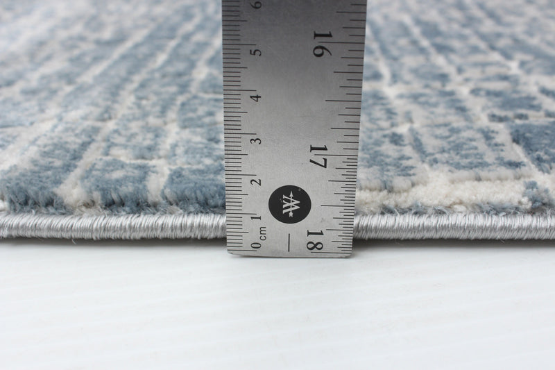 Carpette Kecia bleue/crème 3 pi 11 po x 5 pi 11 po