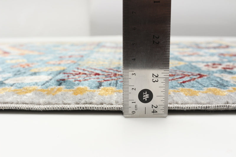 Carpette Gypsy bleue lavable à la machine - 3 pi 0 po x 5 pi 0 po