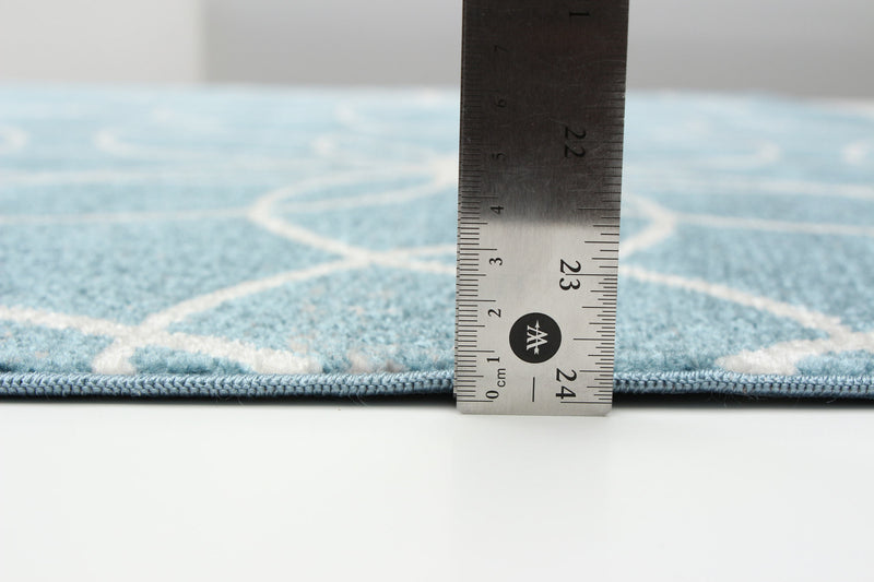 Carpette Terali turquoise lavable à la machine - 3 pi 0 po x 5 pi 0 po
