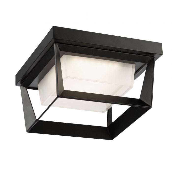 Plafonnier affleuré Waterbury noir à DEL de 12 W pour l'extérieur