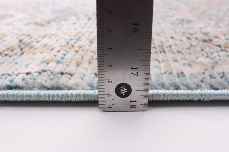 Carpette Leandra taupe/bleue 5 pi 3 po x 7 pi 3 po