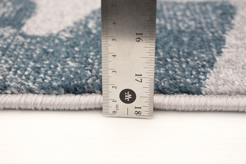 Carpette Palta argent-couleur pétrole - 5 pi 3 pox 7 pi 3 po