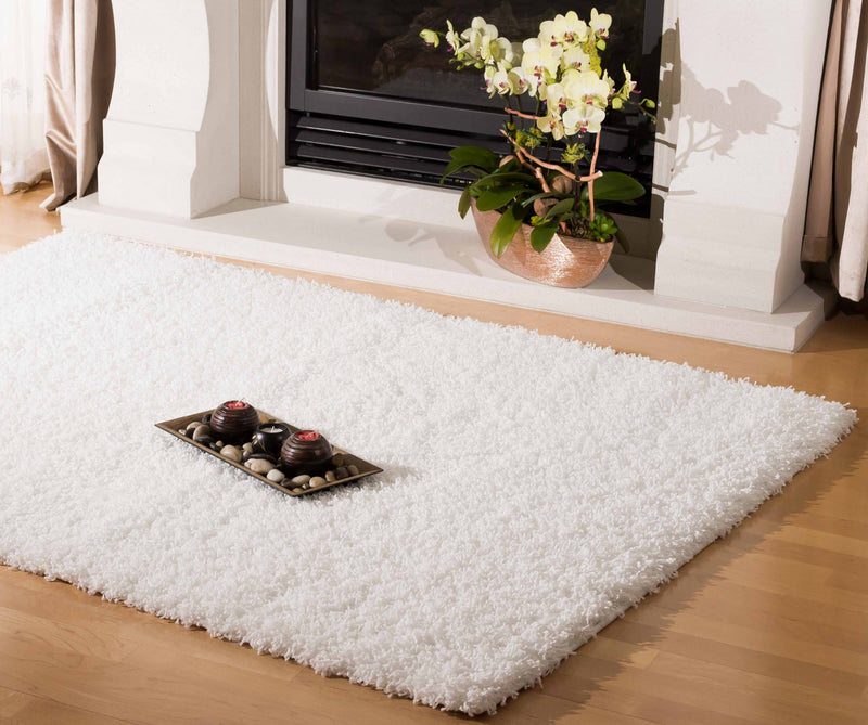 Carpette à poil long Victoria blanche 3 x 5