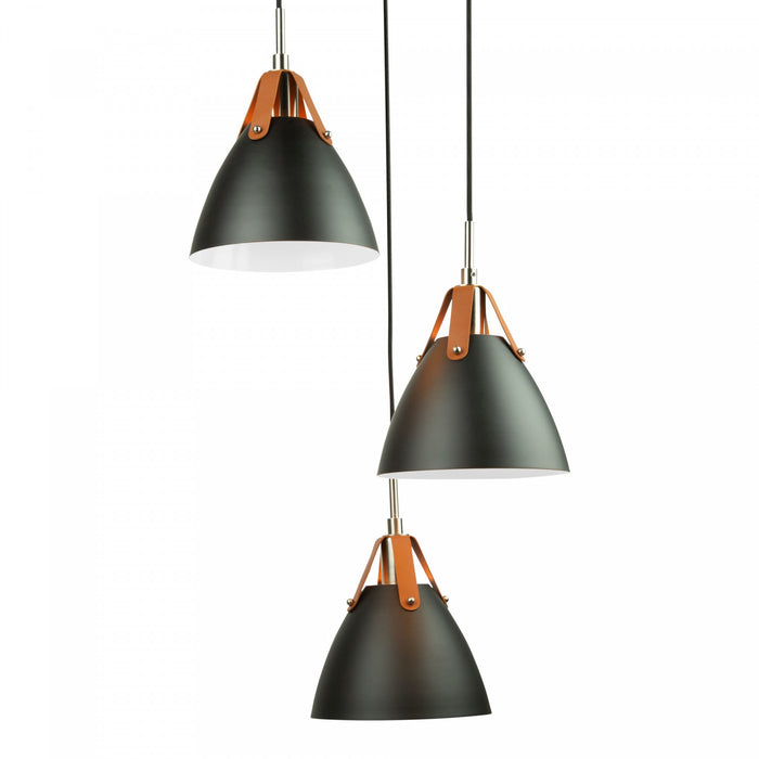 Luminaire suspendu Tote noir à 3 ampoules
