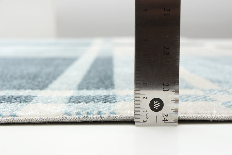 Carpette Roma bleue lavable à la machine - 8 pi 0 po x 10 pi 0 po