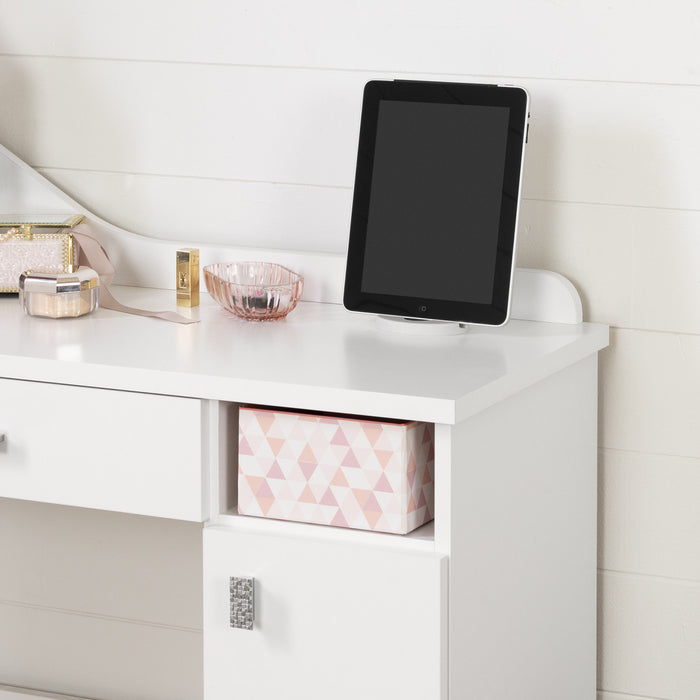 Meuble coiffeuse moyen Tiara - blanc solide