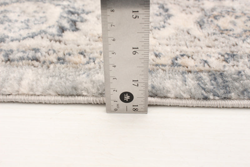 Carpette Octavian Tabriz bleu-ivoire - 6 pi 7 pox 9 pi 6 po