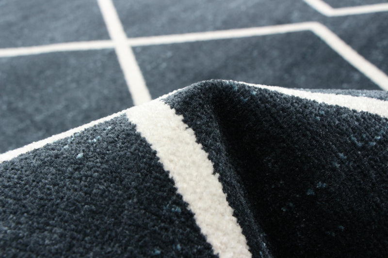 Carpette Kenza bleue lavable à la machine - 6 pi 0 po x 9 pi 0 po