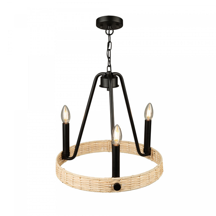 Lustre Perris noir à 3 ampoules