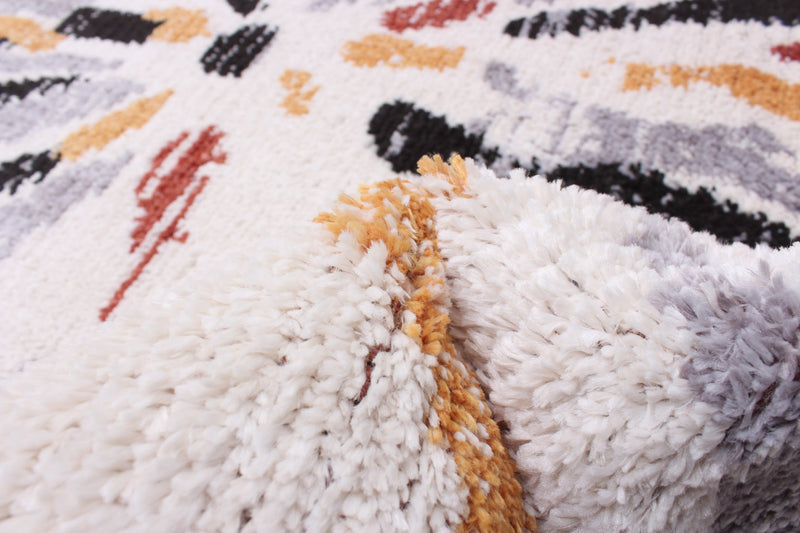 Carpette Paloma Sunburst noireblanche - 5 pi 3 po x 7 pi 3 po
