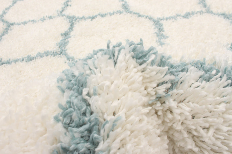 Carpette à poil long Helma Trellis crème 6 pi 7 po x 9 pi 6 po