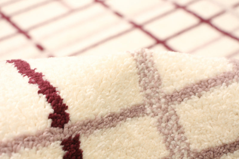 Carpette Taite crème-Bordeaux - 7 pi 10 pox 10 pi 2 po