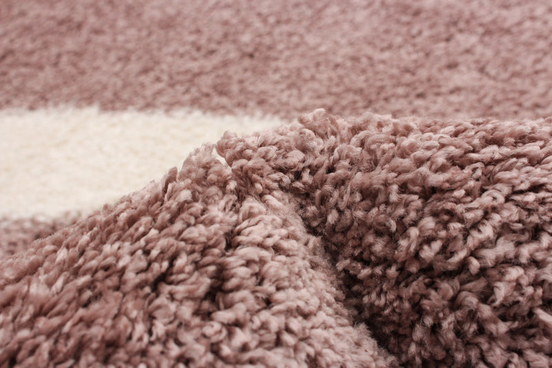 Carpette à poil long Luci rose 7 pi 10 po x 10 pi 0 po