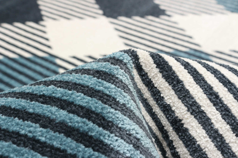 Carpette Kors bleue lavable à la machine - 8 pi 0 po x 10 pi 0 po