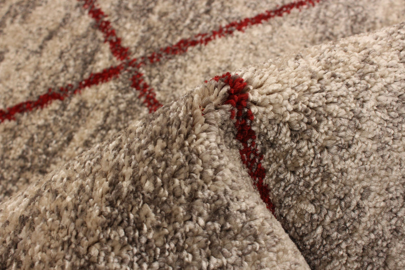 Tapis Grande Ivoire / Rouge 6pi 7 po X 9pi 6po