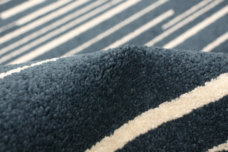 Carpette Faith couleur pétrole-crème - 3 pi 11 pox 5 pi 7 po