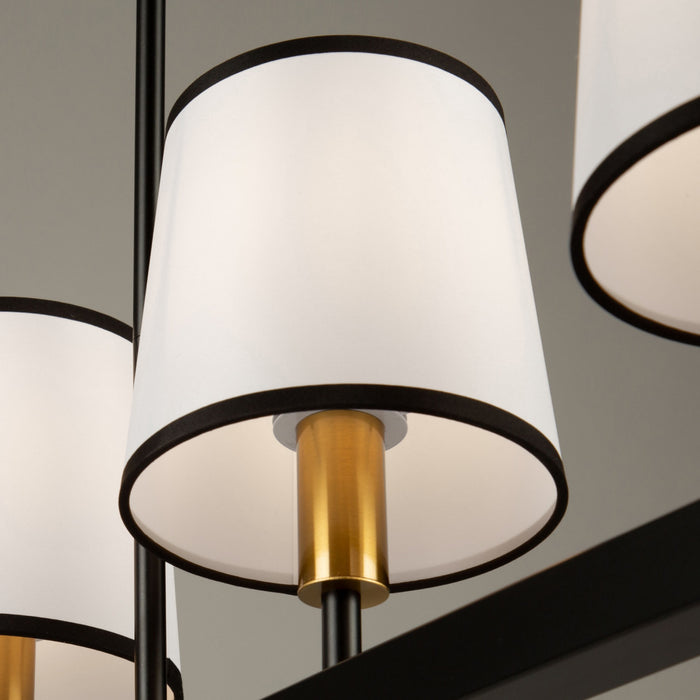 Luminaire suspendu Coco noir et doré à 5 ampoules