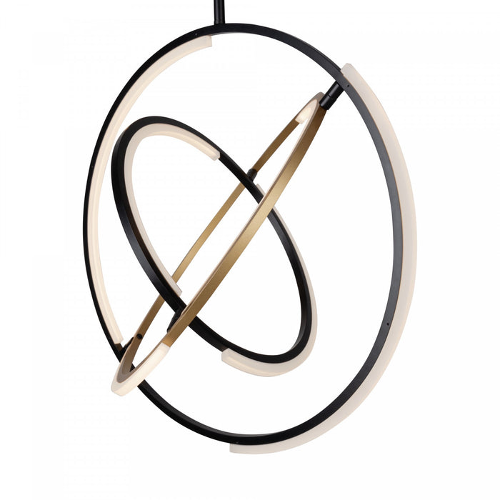Luminaire suspendu II Trilogy noir et laiton à DEL intégrées