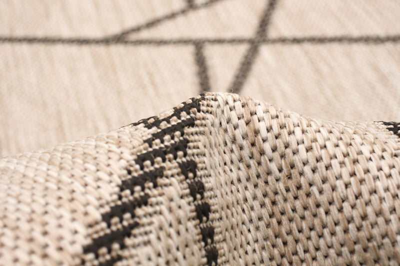 Carpette Sadie Abstract argent-noir - 5 pi 3 pox 7 pi 7 po
