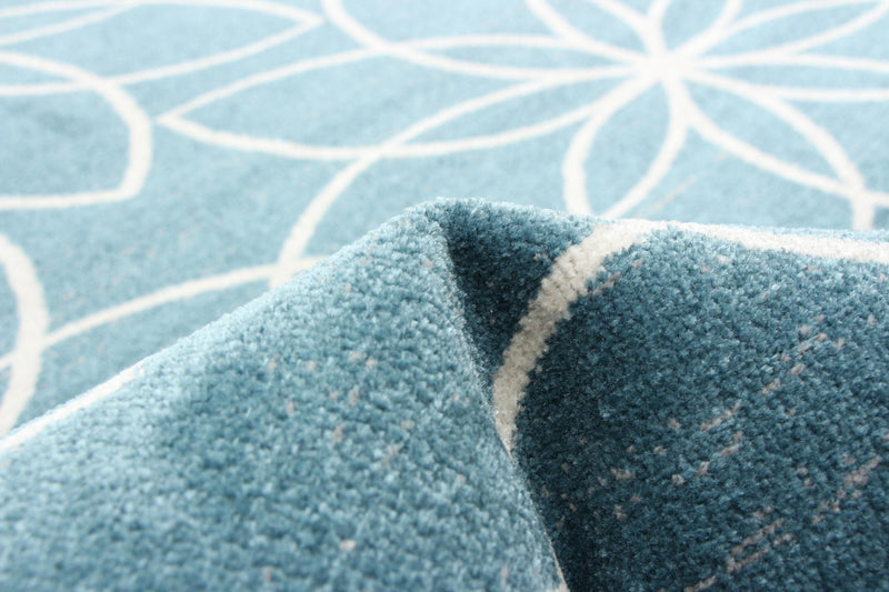 Carpette Terali turquoise lavable à la machine - 3 pi 0 po x 5 pi 0 po