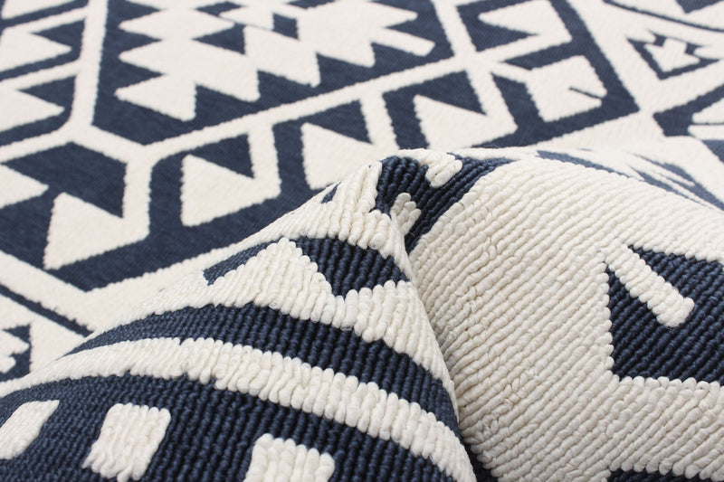 Carpette Gaia bleue 5 pi 3 po x 7 pi 7 po